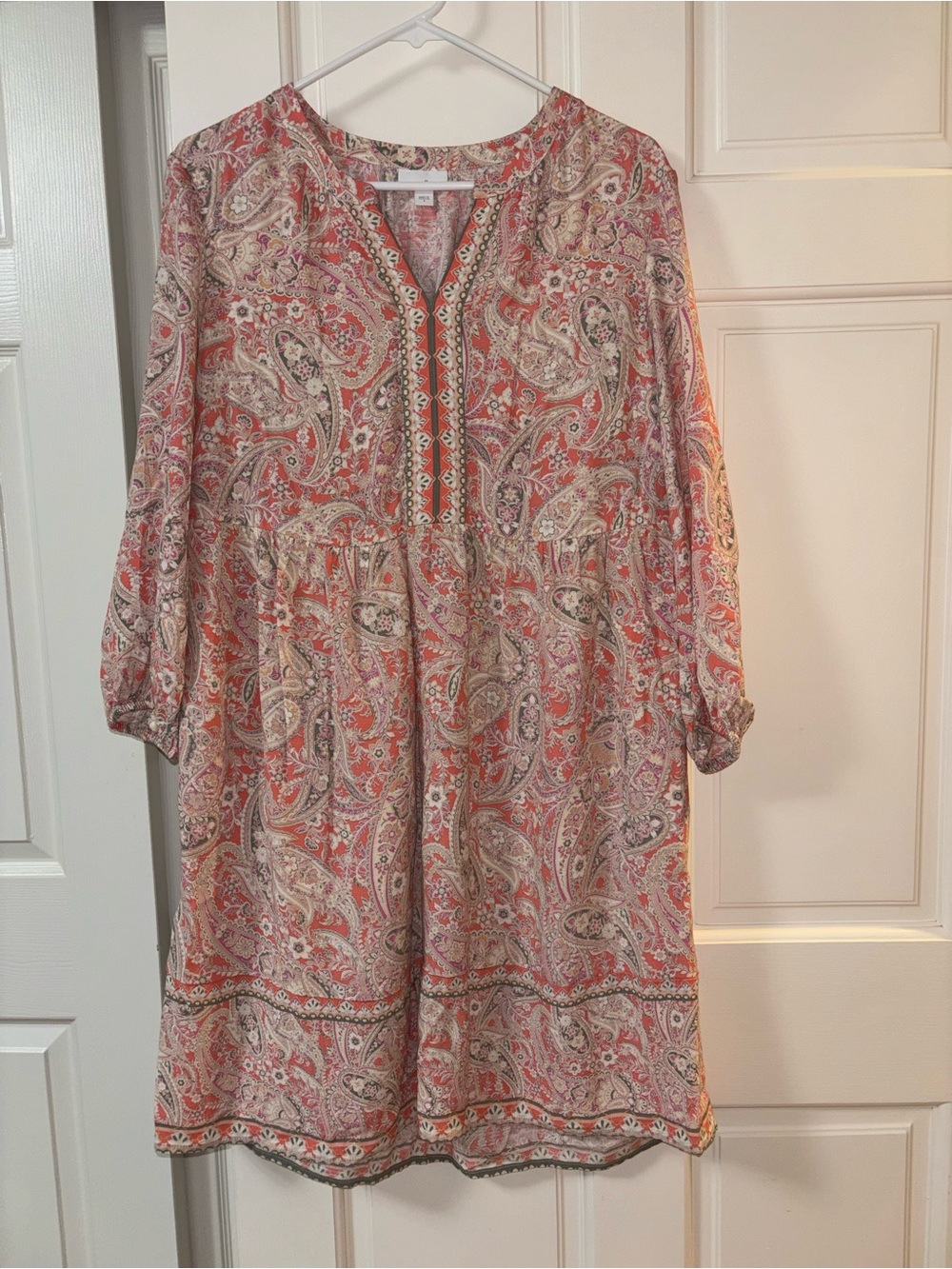 J. Jill Paisley Dress in Coral and Cream